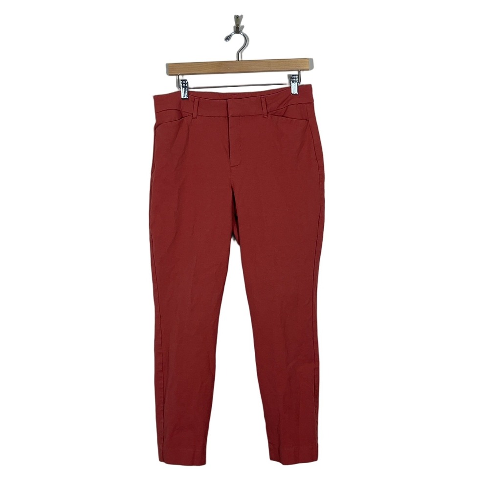 Old Navy Pixie Skinny Solid Pants Rust Red Business Casual Stretch Size 12